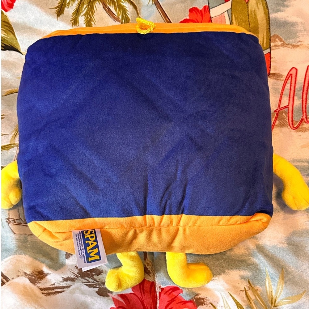 Spam Brand Burger Plush Pillow Fiesta Soft Food Mascot Blue Yellow - Picture 5 of 8